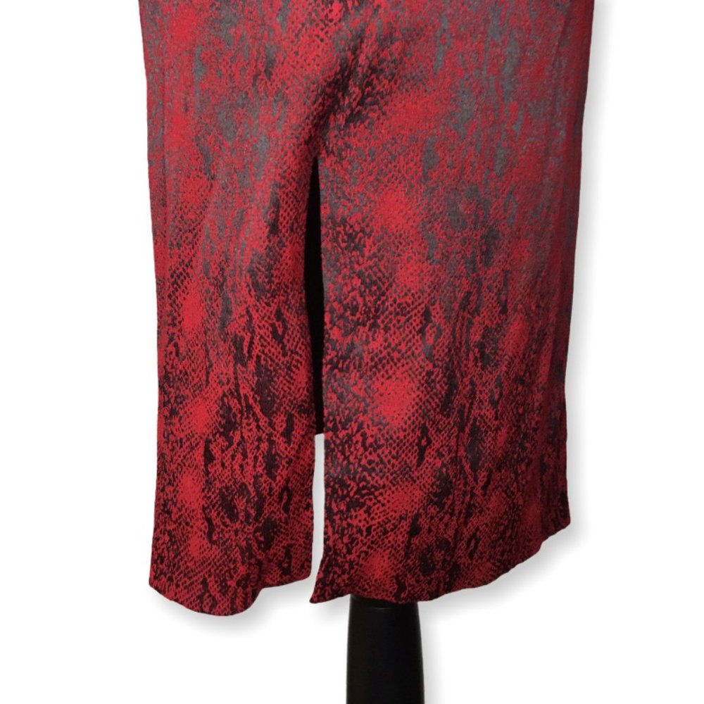 90s Y2k Vintage Express Red Snakeskin Spaghetti S… - image 5